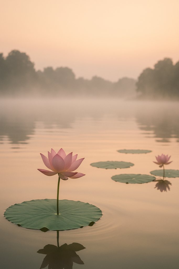 moment de calme, lotus zen, régénération de la peau, sérénité naturelle